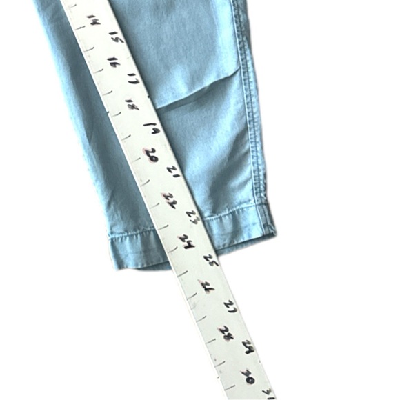 GAP Easy Pants Cotton elastic cord knot waist ankle  length blue Sz L - Picture 5 of 6